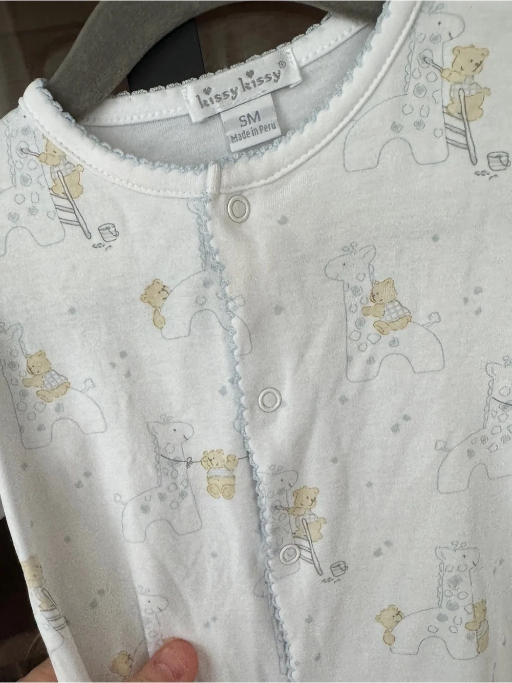 Kissy Kissy converter gown pima coverall romper mittens giraffe teddy bear baby